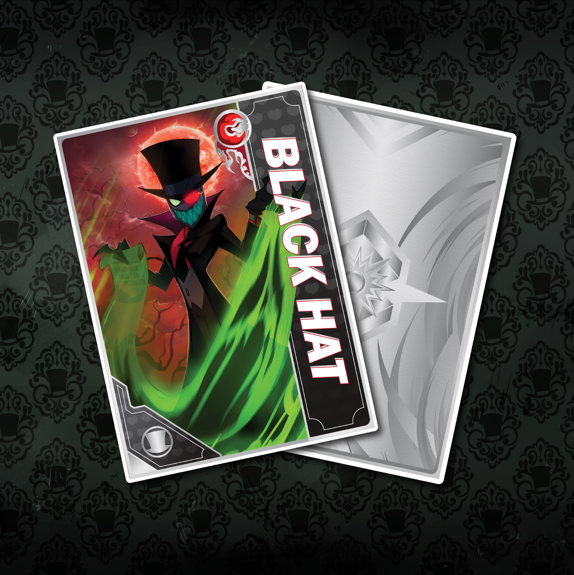 80年代 THE FATMAN WITH THE BLACK HAT クレヨン画 Black Hat (Villainous) - San Japan 2025 Metal Card – Horizons Merch